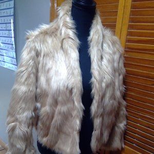 BCBGeneration Beige Faux Fur Vest